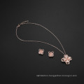 Girl′s Fashion Pink Flower Shaped Opal Bead Jewelry Set